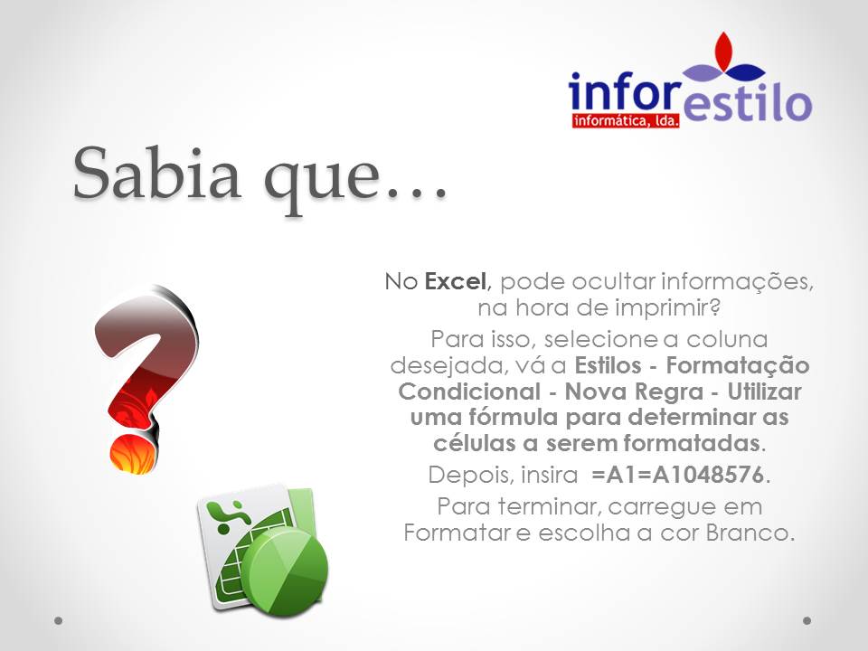 Leia mais sobre o artigo Dica Excel – Ocultar Informação na Impressão