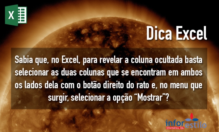 Você está visualizando atualmente Dica Excel – Revelar Coluna Ocultada